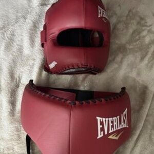 Everlast mx2 head gear and cup protector boxing